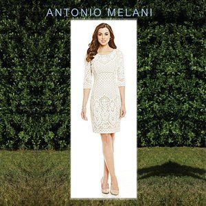 ANTONIO MELANI "Bettye" Lace Sheath Dress  NWT